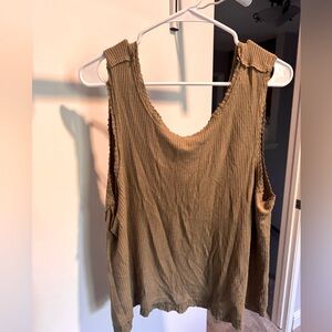 Olive Ribbed Tank Top